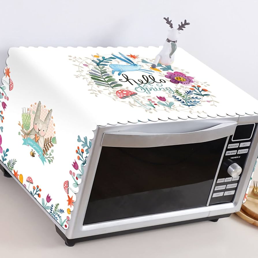 100GSM Cotton's Quilted Kitchen Microwave Oven Dust Cover - Oil Proof - Dustproof