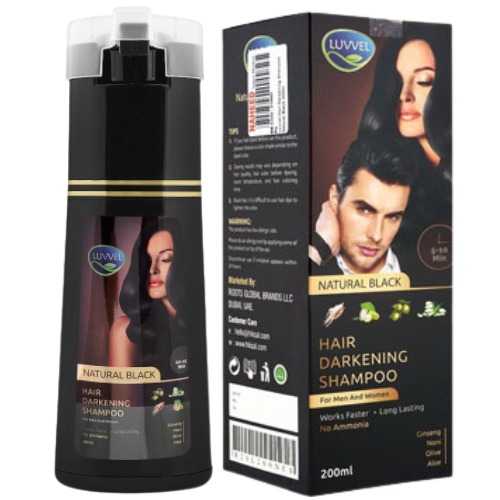 LUWEL Natural Black Hair Color Shampoo 200ml