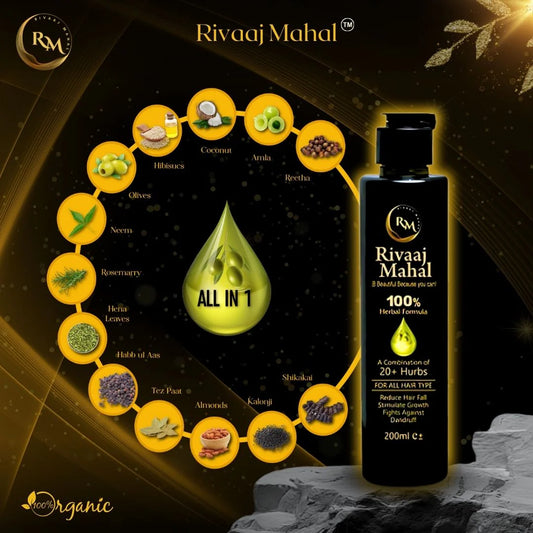 Rivaj mahal hair oil for Hair Growth & Shine - 100% Natural Formula for Men & Women
